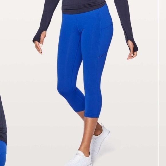 Lululemon Blue Mesh‎ High Rise Crop Leggings - Picture 2 of 11
